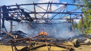 Ворог знову атакував агропідприємство на Харківщині: сотні тонн корму для коней знищено.